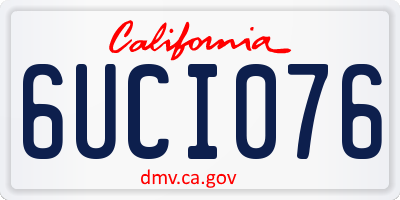 CA license plate 6UCI076