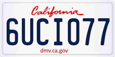 CA license plate 6UCI077