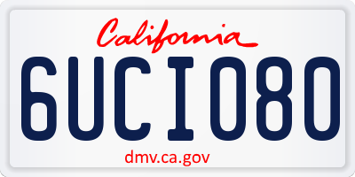 CA license plate 6UCI080