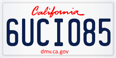 CA license plate 6UCI085