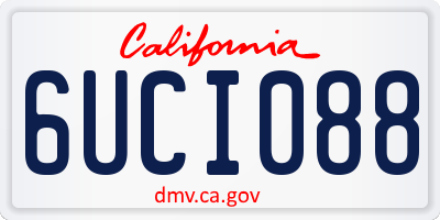 CA license plate 6UCI088