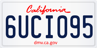 CA license plate 6UCI095