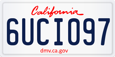 CA license plate 6UCI097