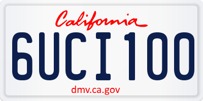 CA license plate 6UCI100