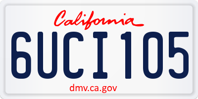 CA license plate 6UCI105