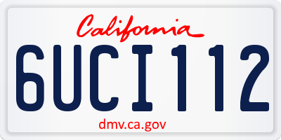 CA license plate 6UCI112