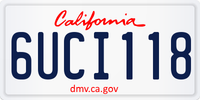 CA license plate 6UCI118