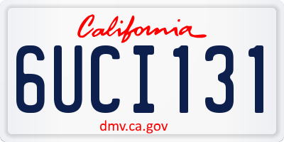 CA license plate 6UCI131