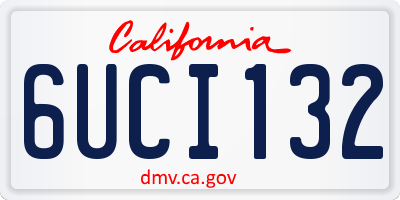 CA license plate 6UCI132