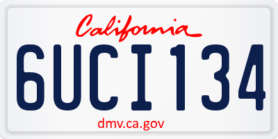 CA license plate 6UCI134