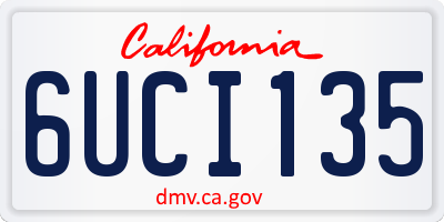 CA license plate 6UCI135