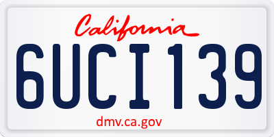 CA license plate 6UCI139