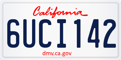 CA license plate 6UCI142