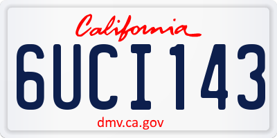 CA license plate 6UCI143