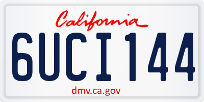 CA license plate 6UCI144