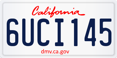 CA license plate 6UCI145
