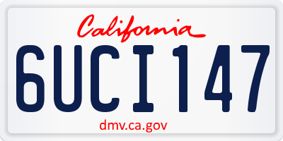 CA license plate 6UCI147