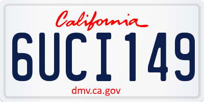 CA license plate 6UCI149