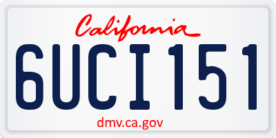 CA license plate 6UCI151