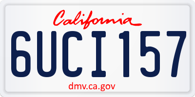 CA license plate 6UCI157