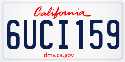 CA license plate 6UCI159