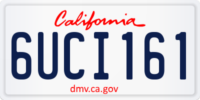 CA license plate 6UCI161