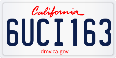 CA license plate 6UCI163
