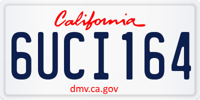 CA license plate 6UCI164