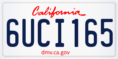 CA license plate 6UCI165