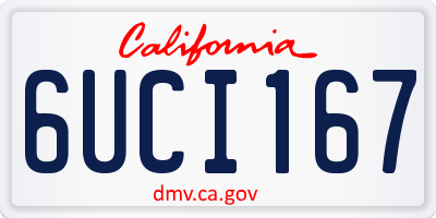 CA license plate 6UCI167