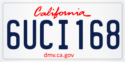 CA license plate 6UCI168