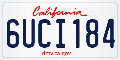 CA license plate 6UCI184