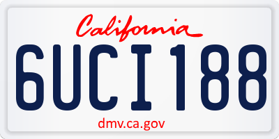 CA license plate 6UCI188