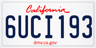 CA license plate 6UCI193