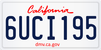 CA license plate 6UCI195