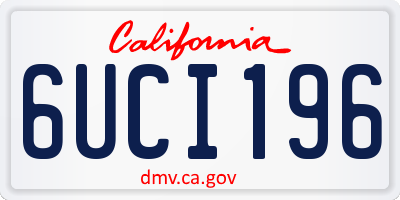 CA license plate 6UCI196