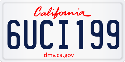 CA license plate 6UCI199
