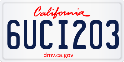 CA license plate 6UCI203