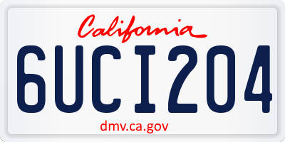 CA license plate 6UCI204