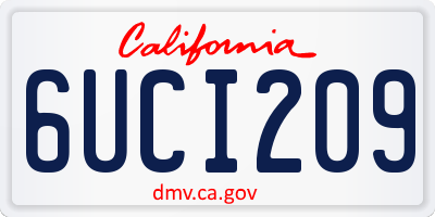 CA license plate 6UCI209