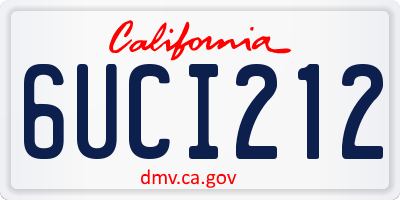CA license plate 6UCI212