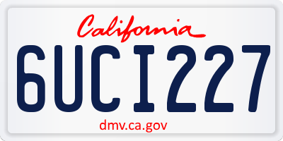 CA license plate 6UCI227