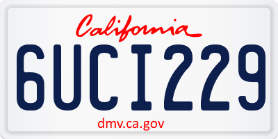 CA license plate 6UCI229