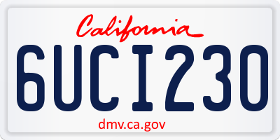 CA license plate 6UCI230