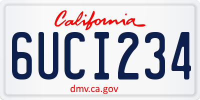 CA license plate 6UCI234