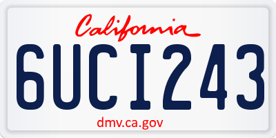 CA license plate 6UCI243
