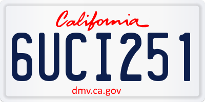 CA license plate 6UCI251
