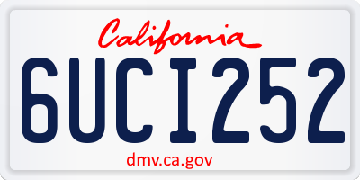 CA license plate 6UCI252