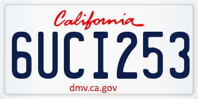 CA license plate 6UCI253