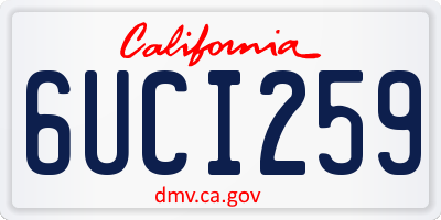 CA license plate 6UCI259